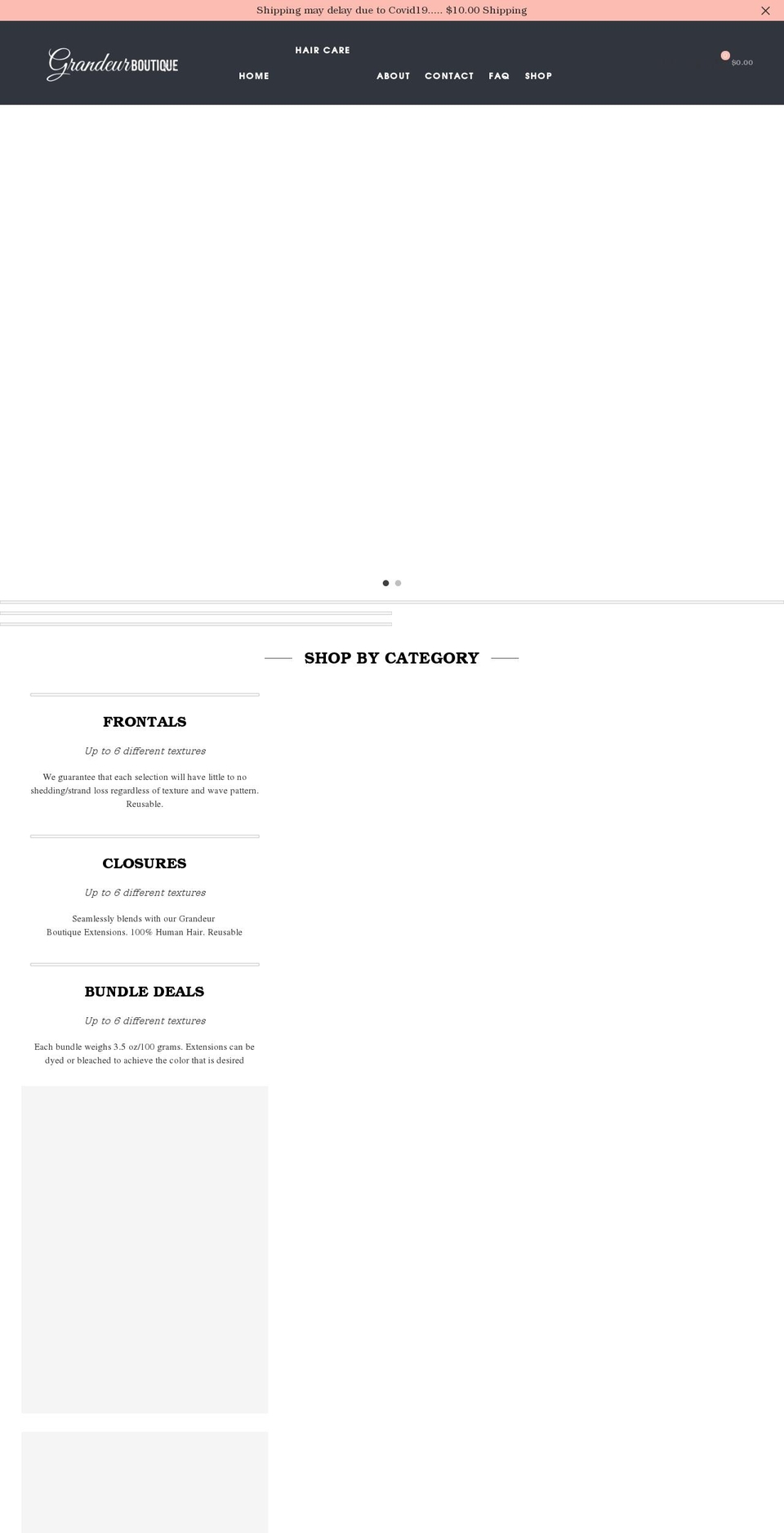 grandeurboutiq.com shopify website screenshot