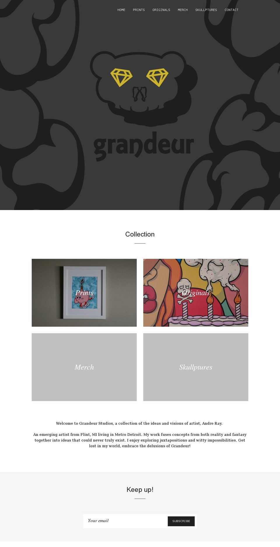 grandeurstudios.com shopify website screenshot