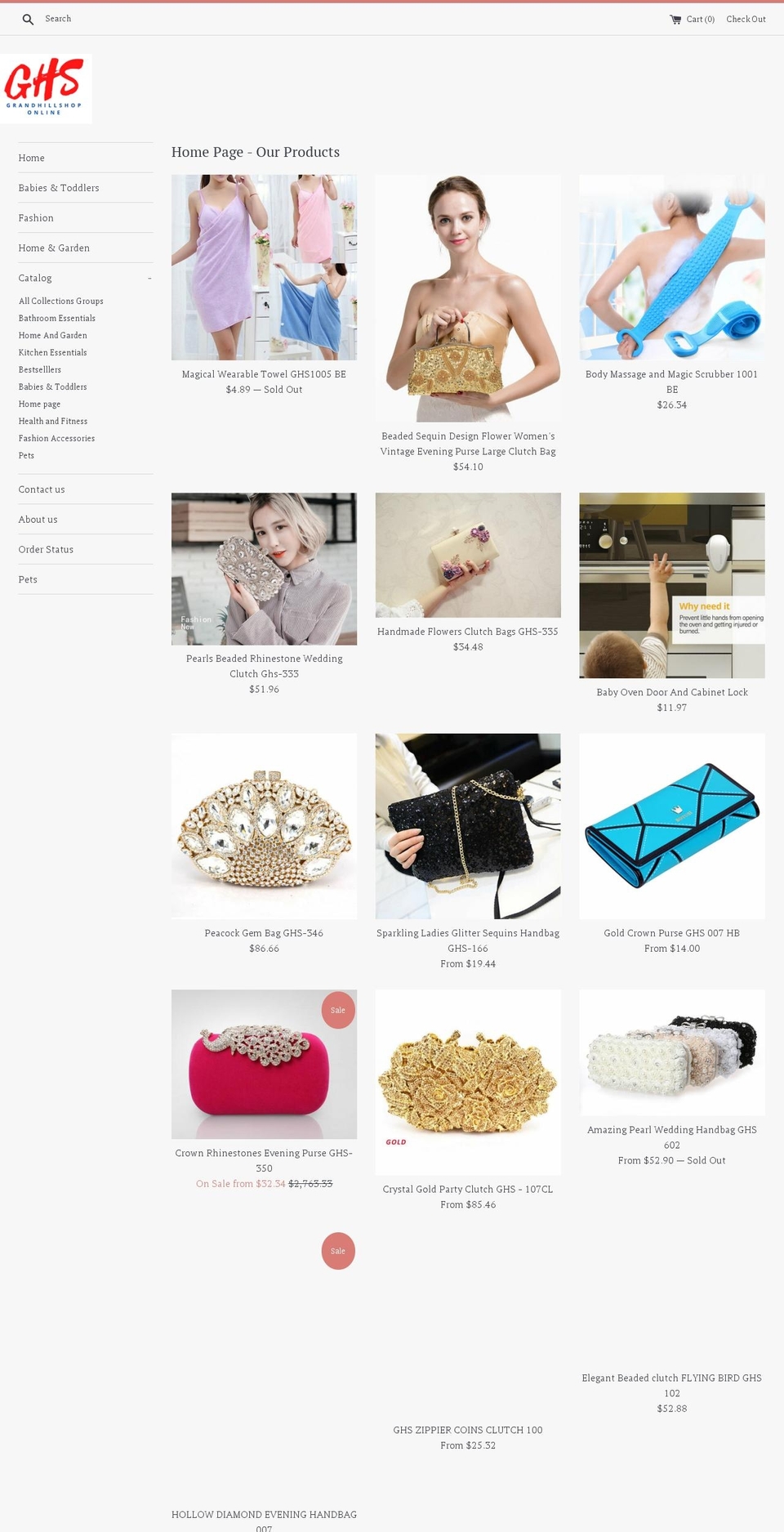 grandhillshop.com shopify website screenshot