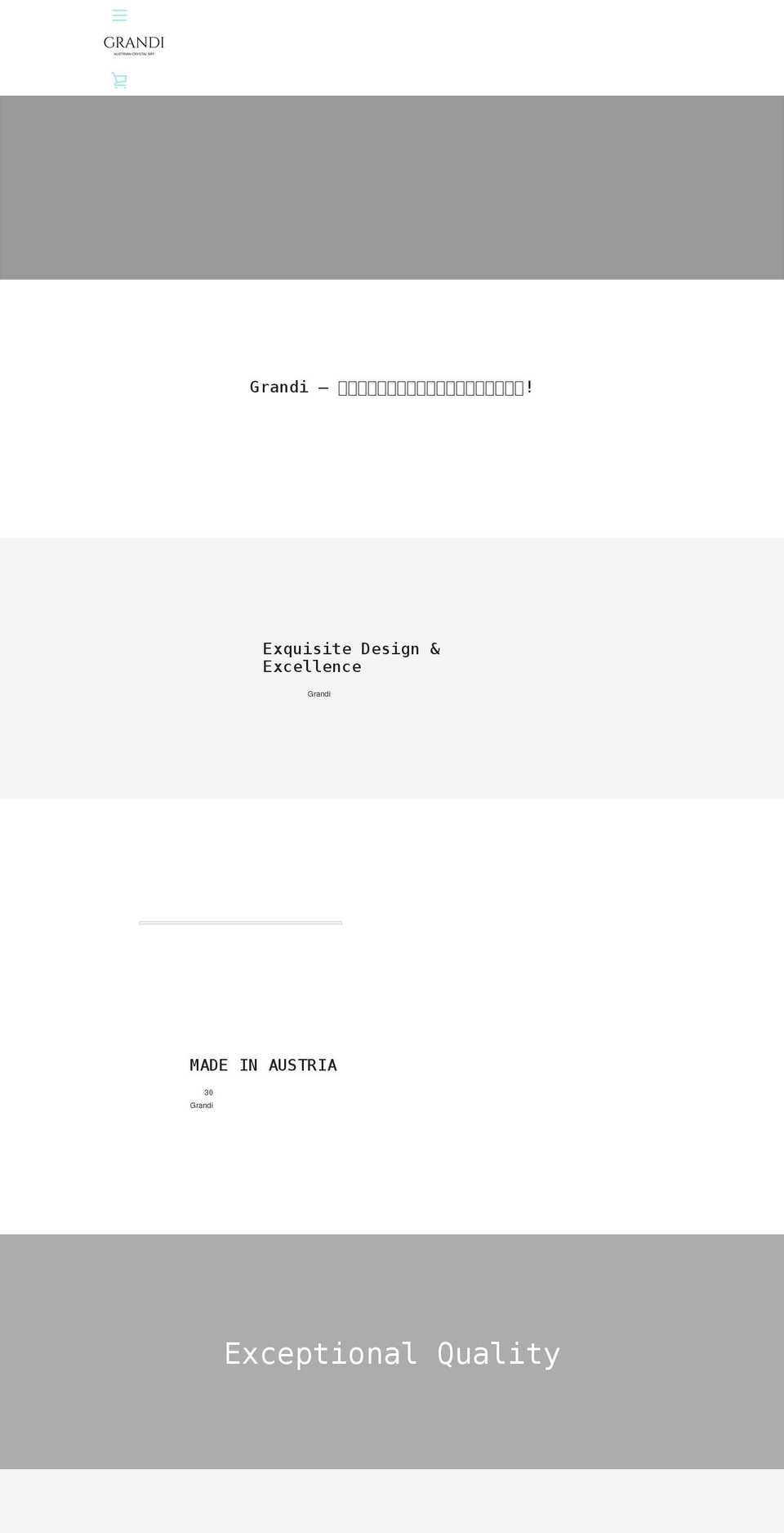 grandiglass.com shopify website screenshot