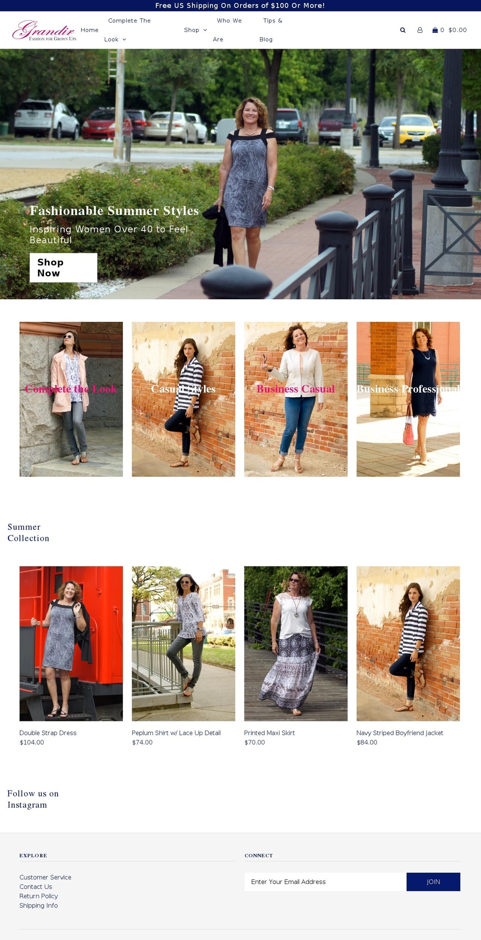 grandirfashions.com — Shopify storefront screenshot