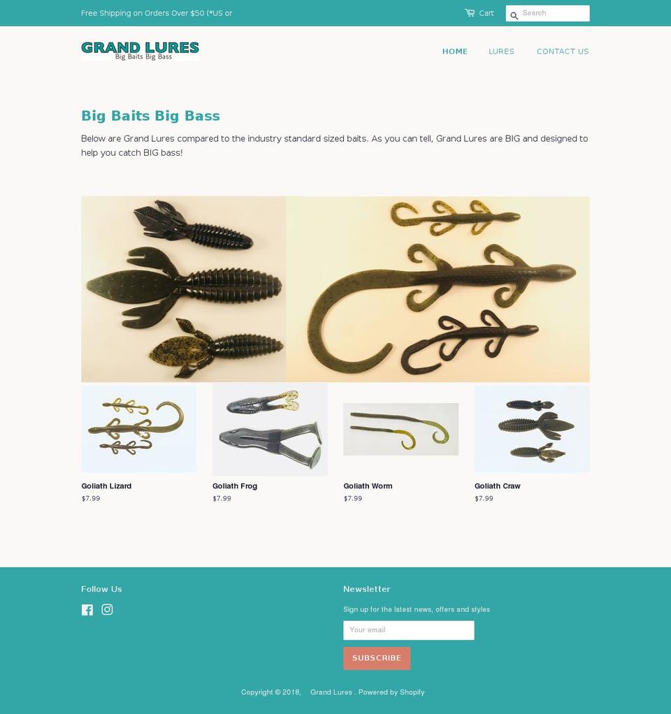 grandlures.com — Shopify storefront screenshot