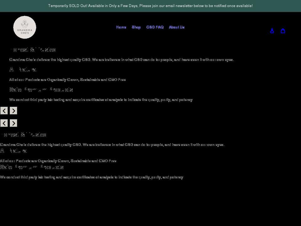 grandma-chos.myshopify.com shopify website screenshot