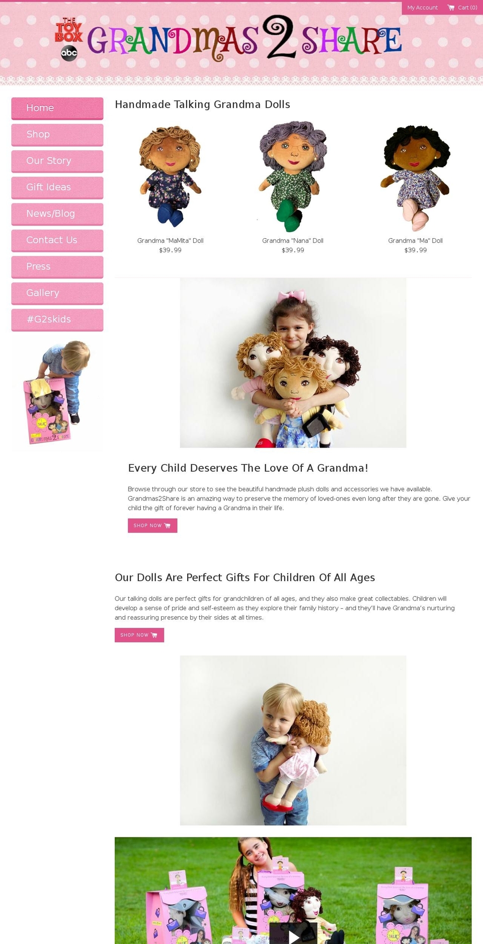 Skematic Custom Simple Theme Shopify theme site example grandma2share.com