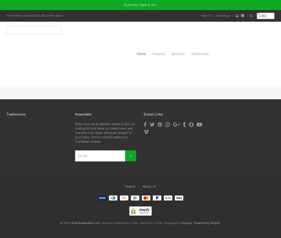 grandmabasket.com — Shopify storefront screenshot