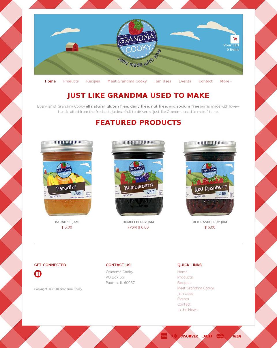 grandmacooky.com — Shopify storefront screenshot