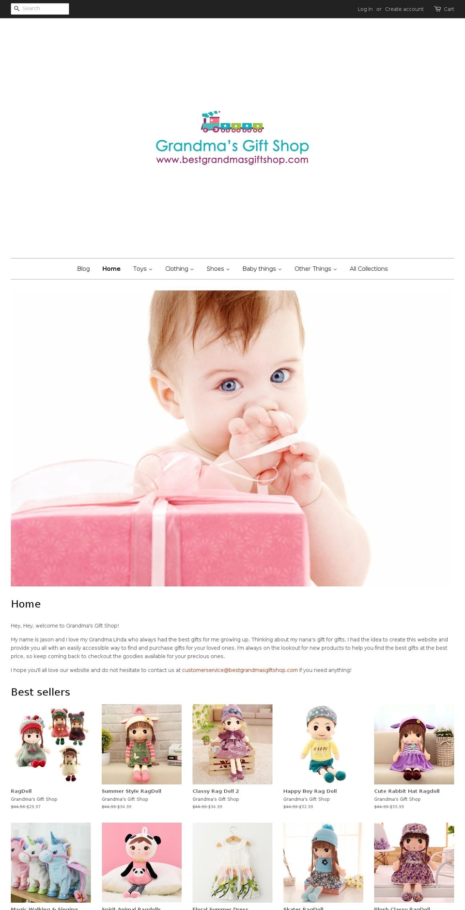 grandmasgiftshop.com — Shopify storefront screenshot