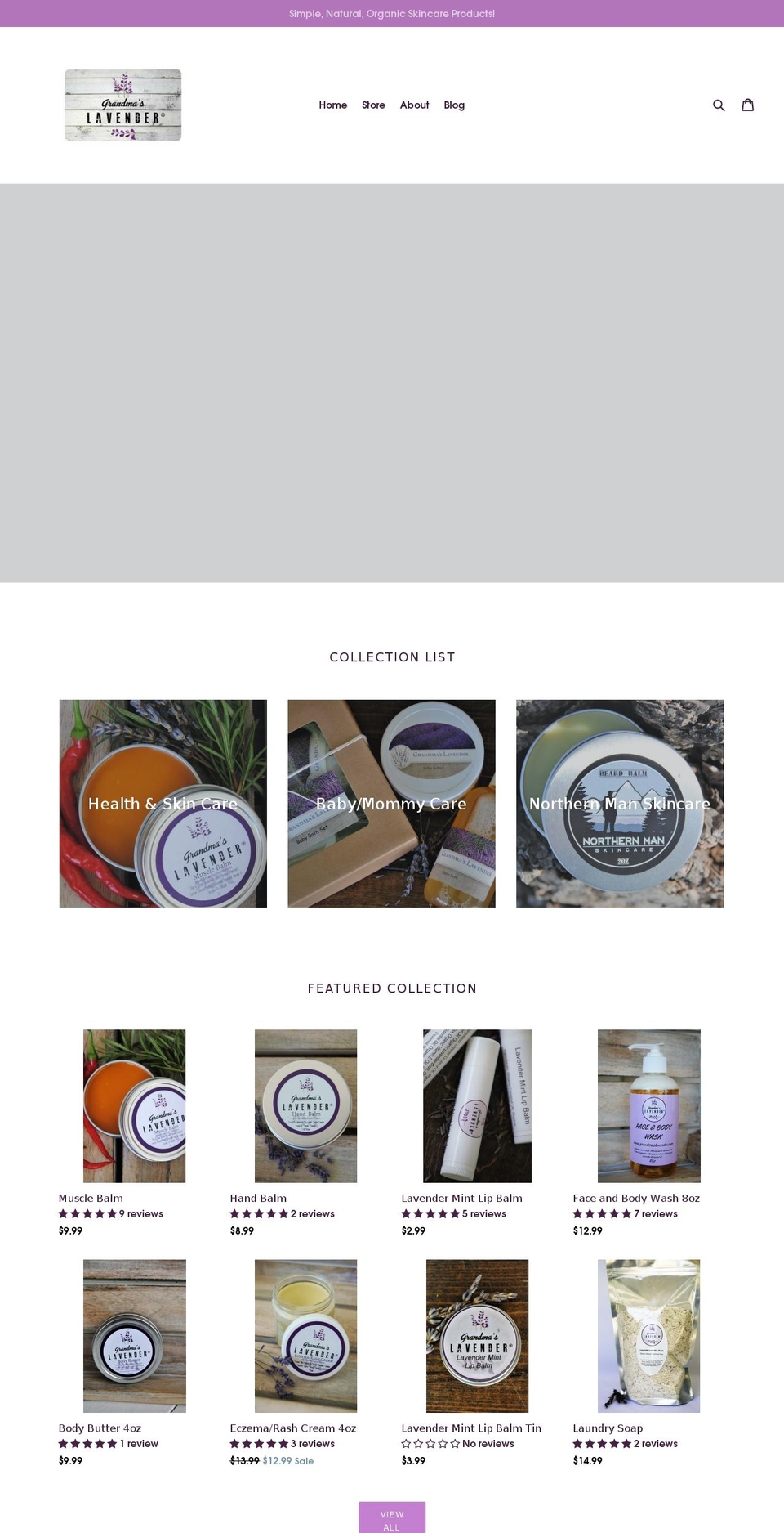 grandmaslavender.com — Shopify storefront screenshot