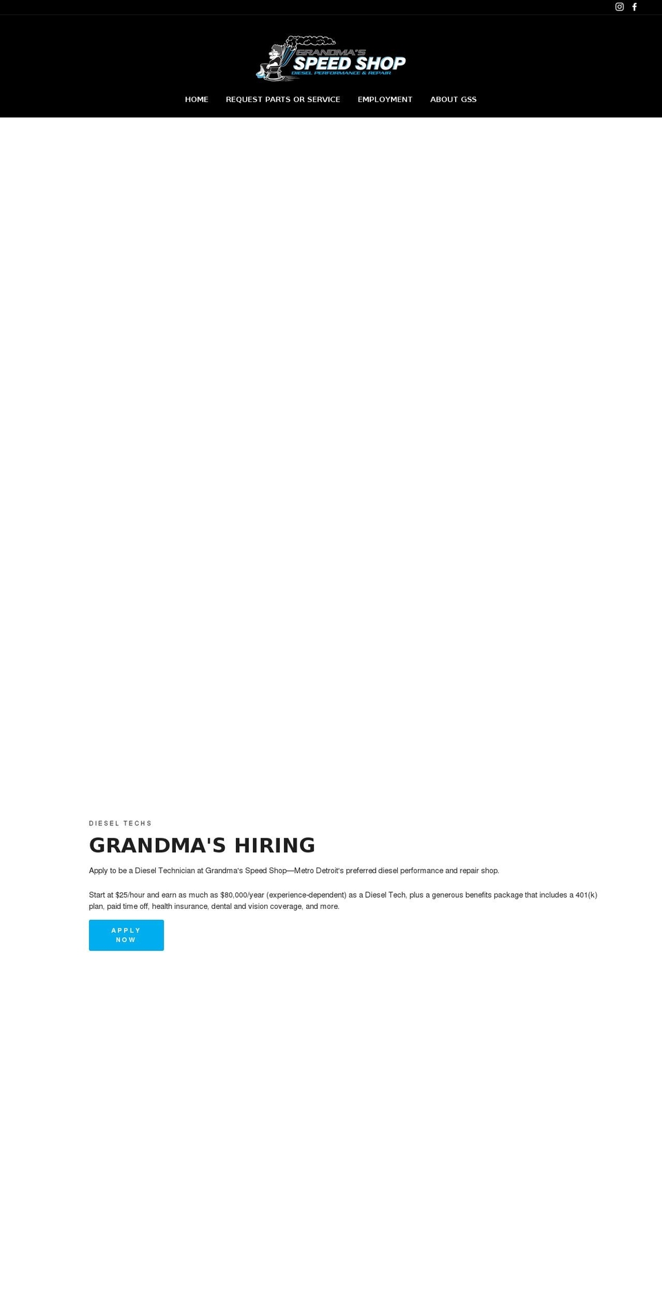 grandmasspeedshop.com — Shopify storefront screenshot