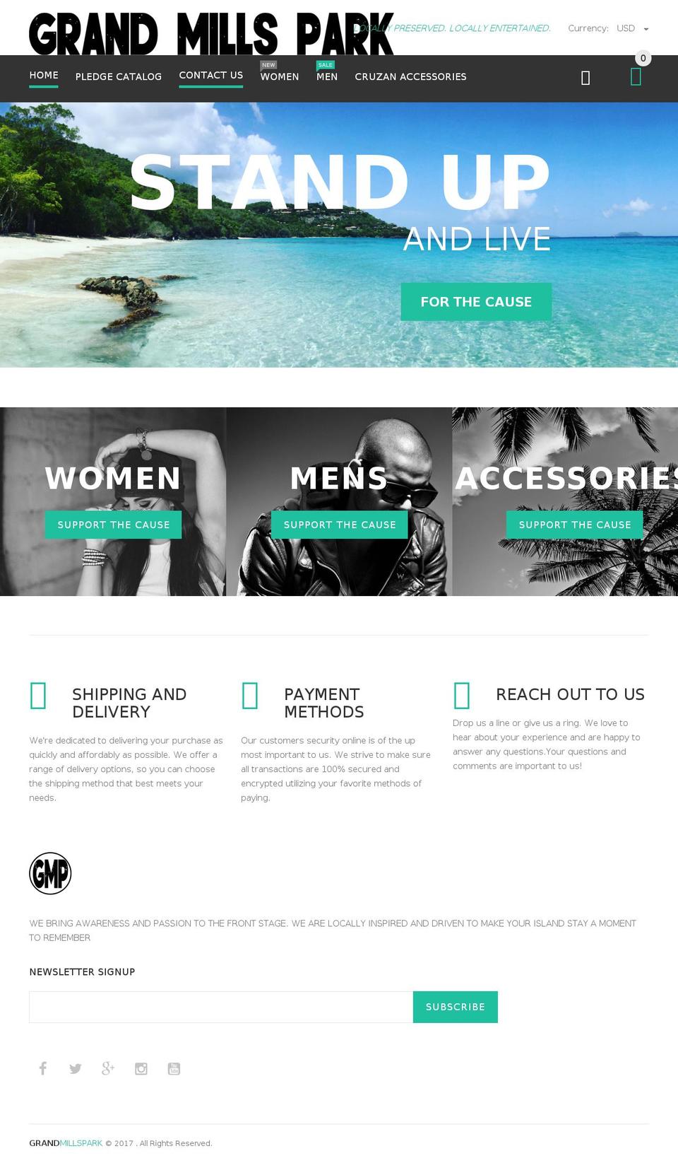 grandmillspark.com — Shopify storefront screenshot