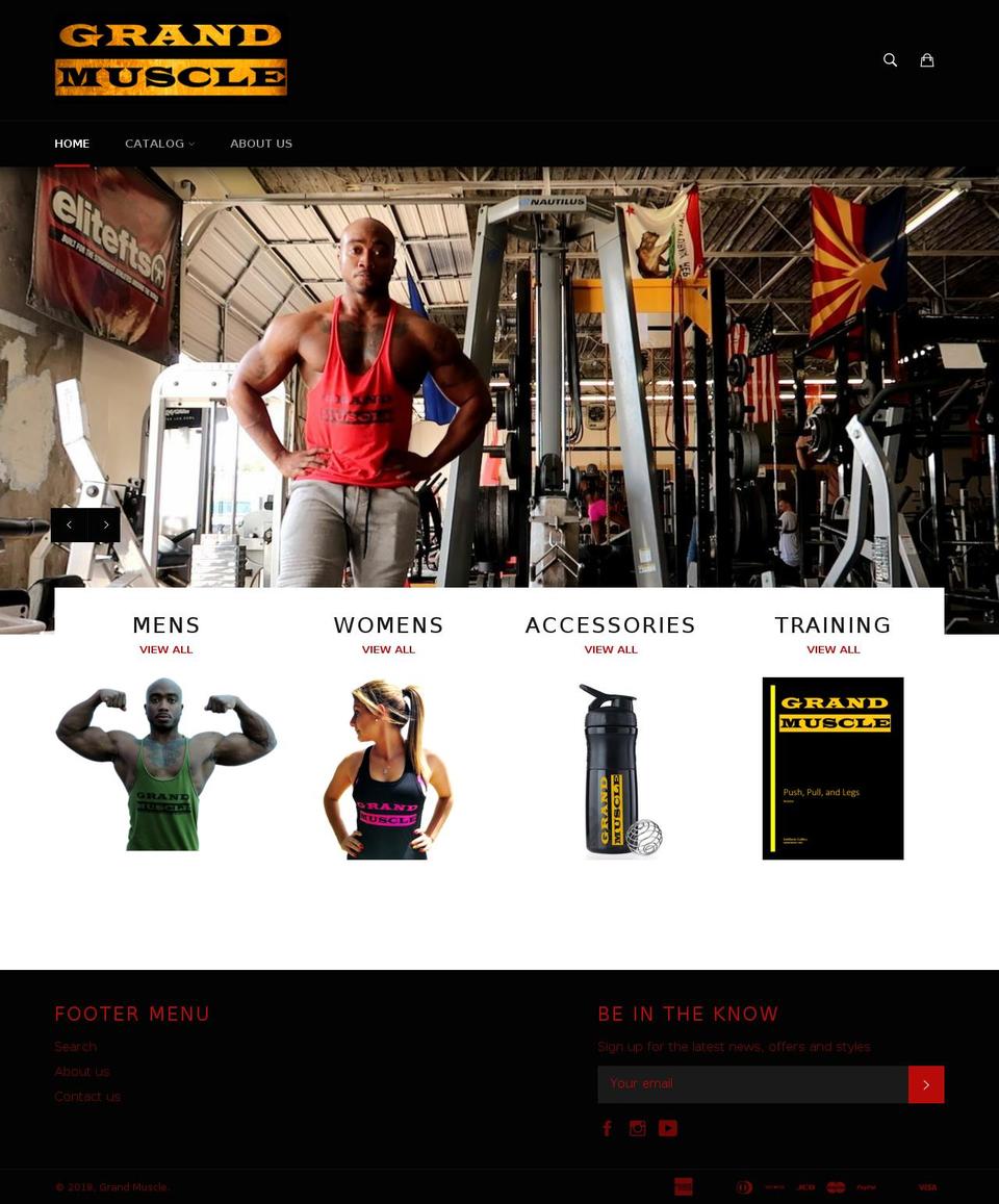 grandmuscleclothing.com — Shopify storefront screenshot