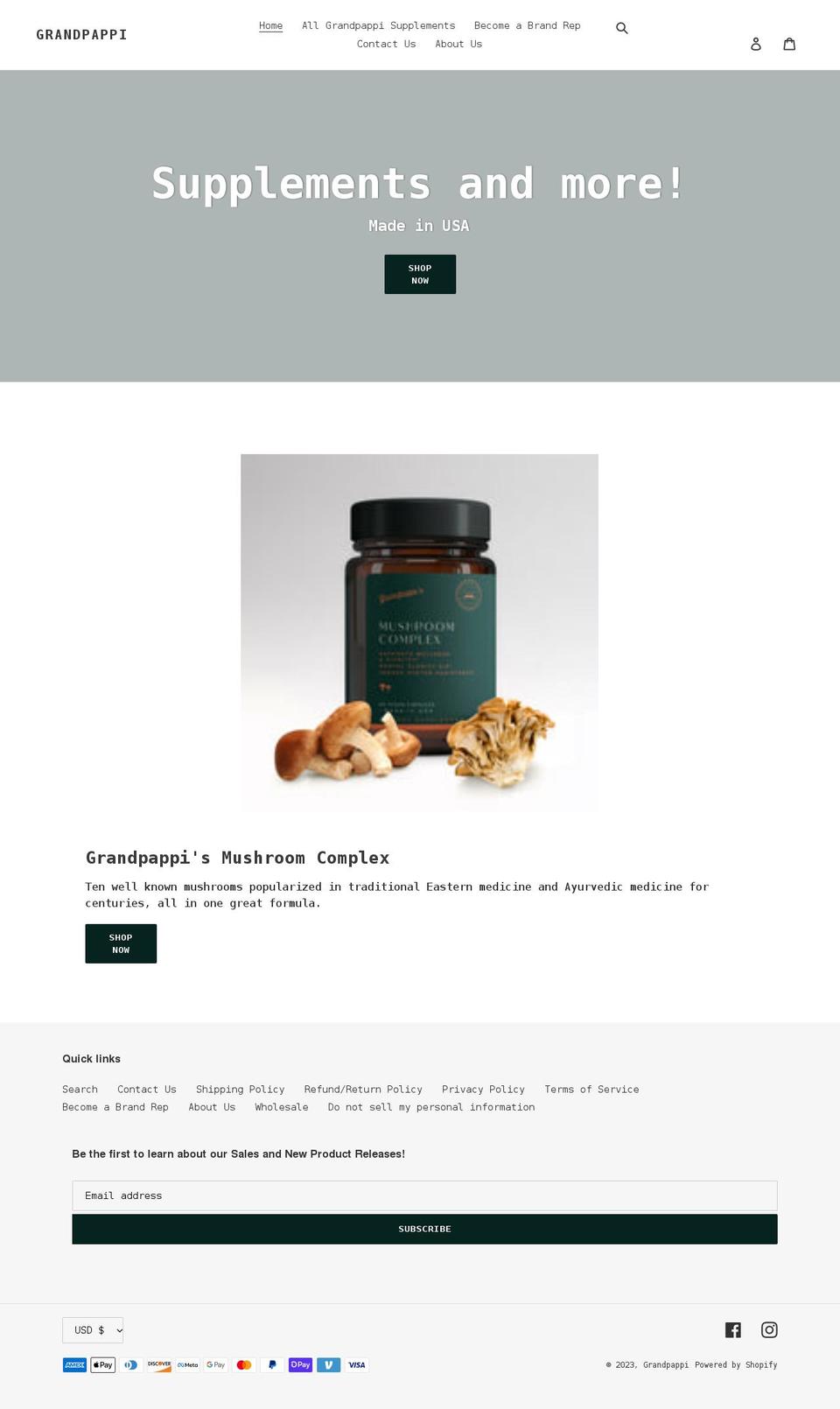 grandpappi.com shopify website screenshot