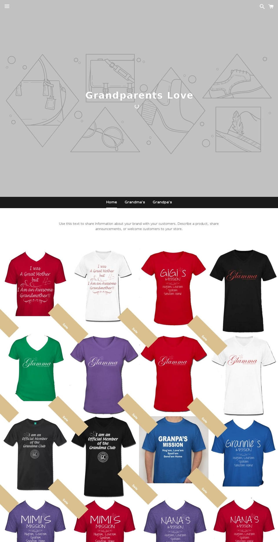 grandparentslove.com shopify website screenshot