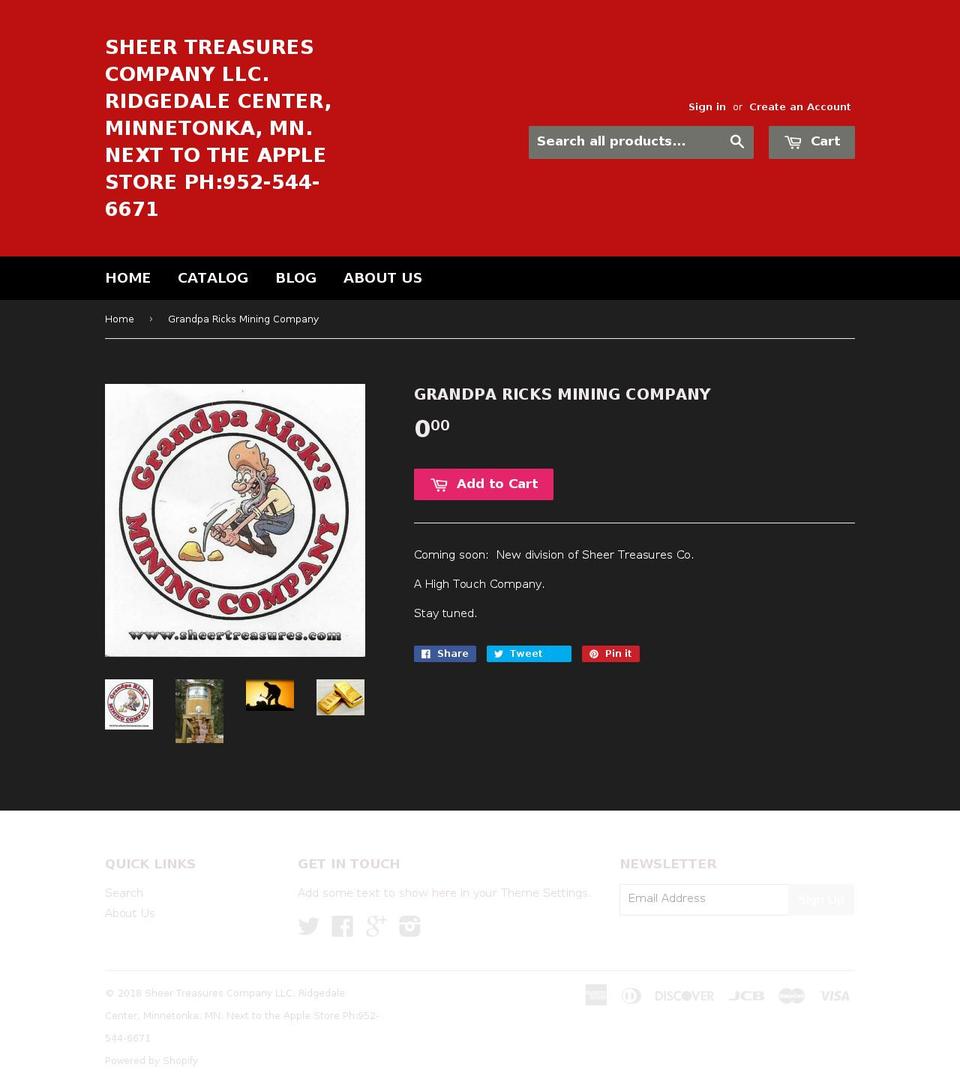 grandparicksminingco.com — Shopify storefront screenshot