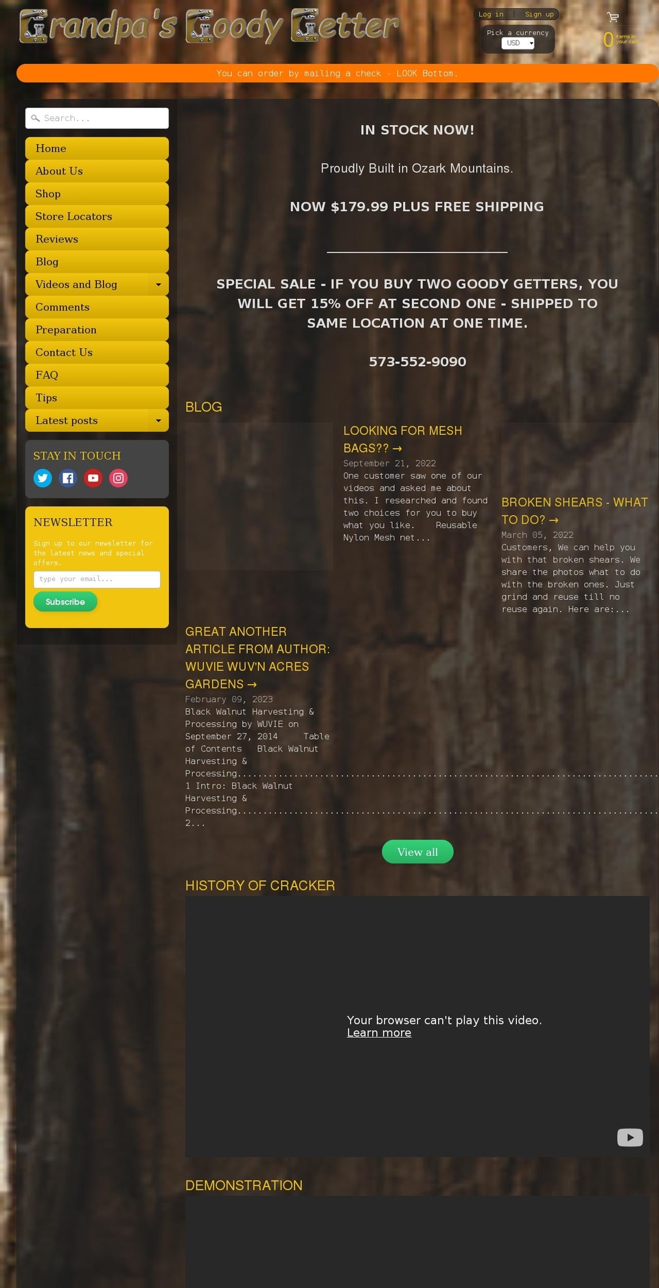 grandpasgoodygetter.com shopify website screenshot