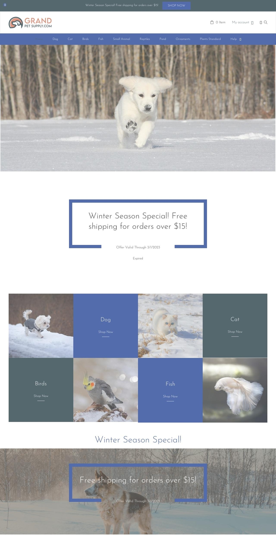 grandpetsupply.com shopify website screenshot