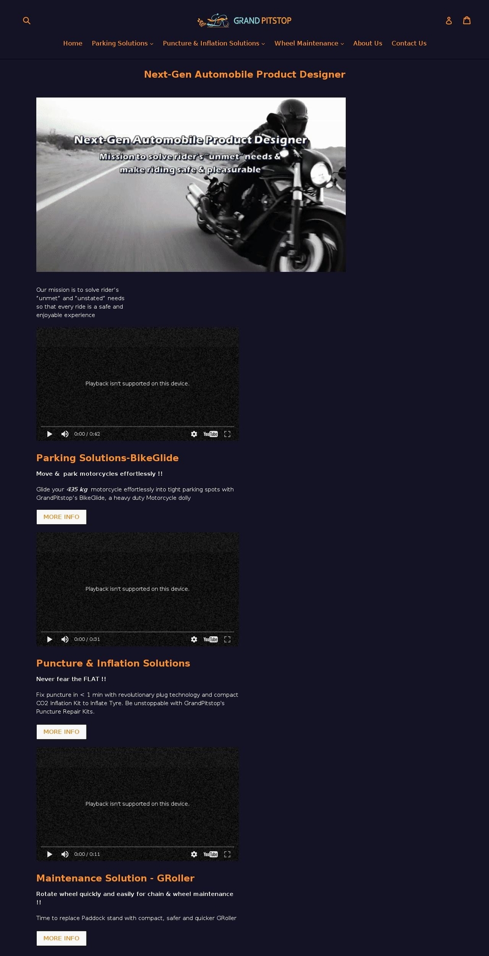 grandpitstop.com shopify website screenshot