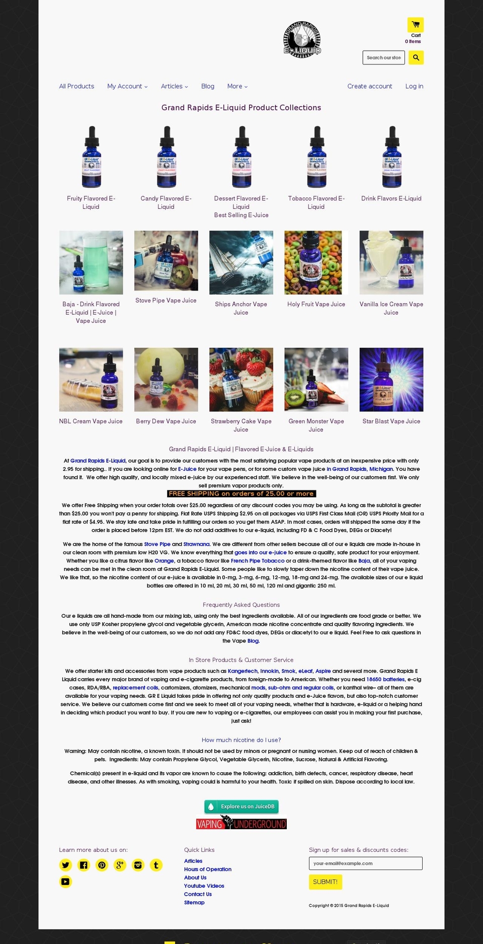 Feb 2nd 2017 Shopify theme site example grandrapidsliquids.com