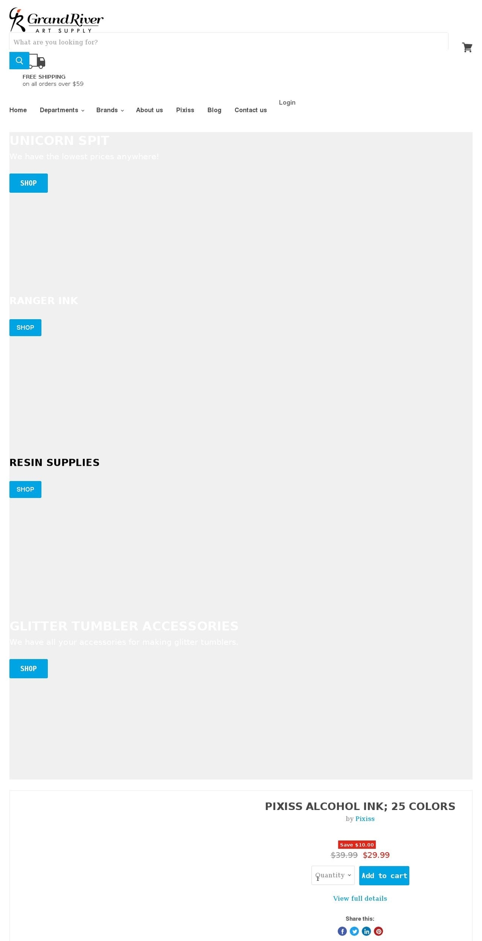 grandriverartsupply.com — Shopify storefront screenshot