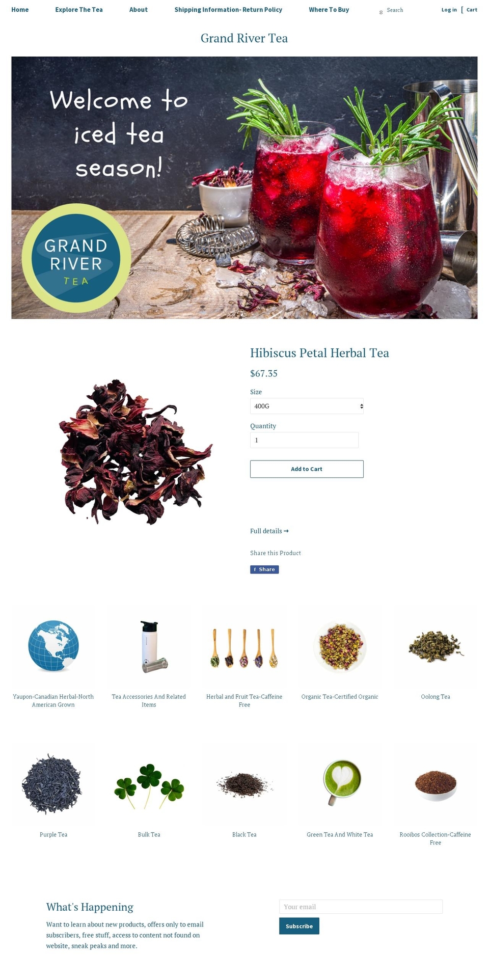 grandrivertea.ca shopify website screenshot