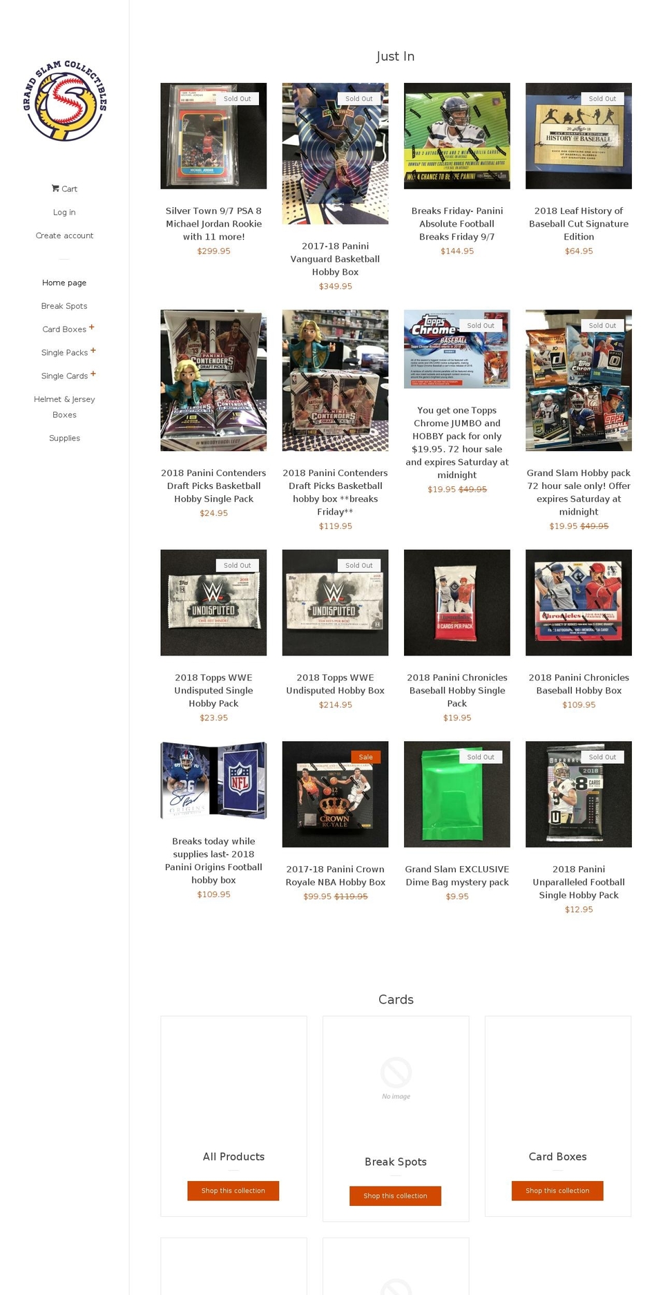 grandslamnation.com — Shopify storefront screenshot