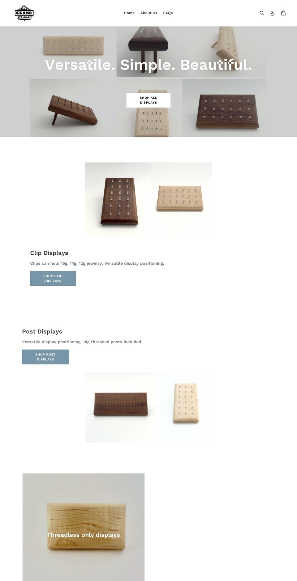 grandstandarddisplay.com — Shopify storefront screenshot