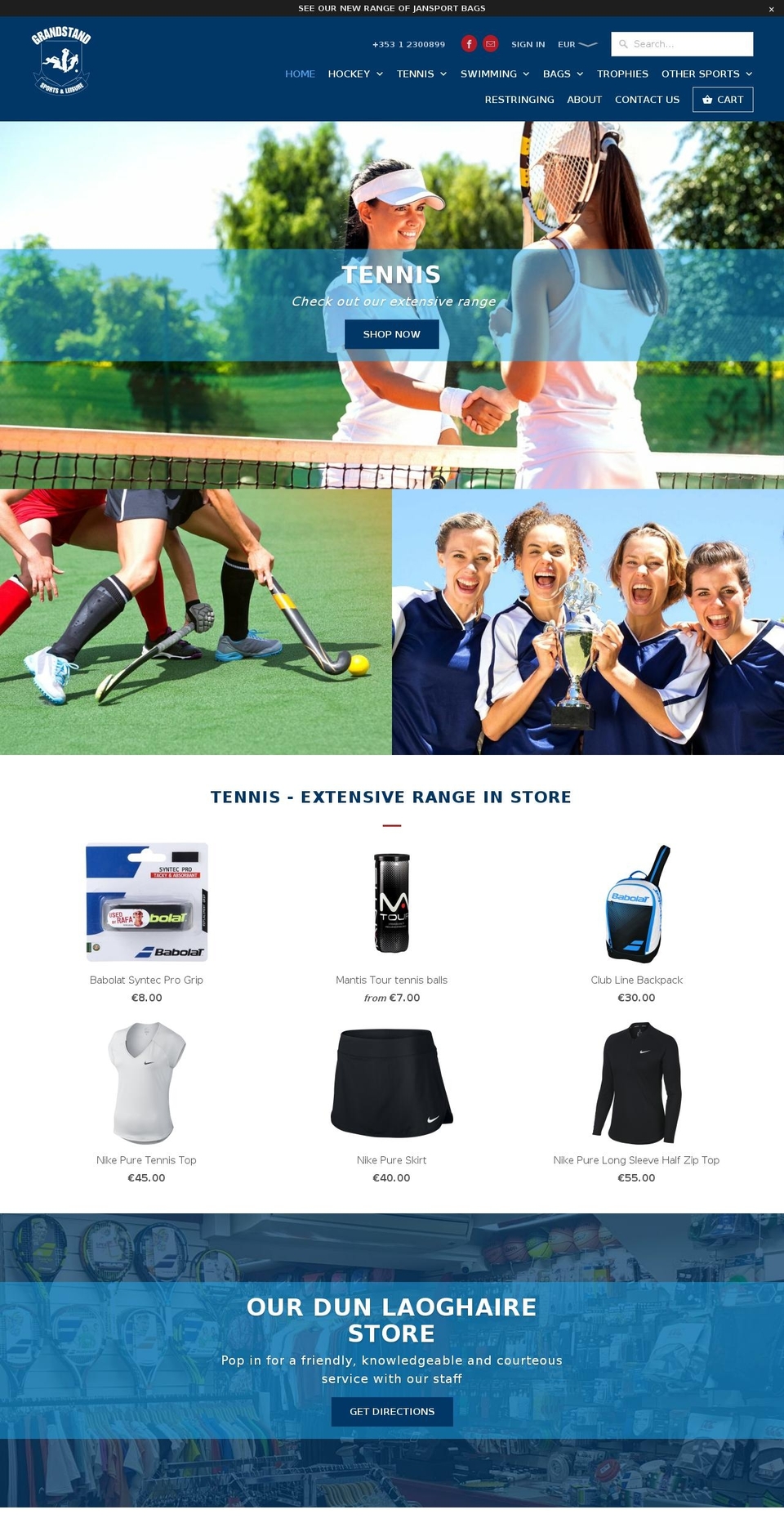 Sports Shopify theme site example grandstandsports.ie