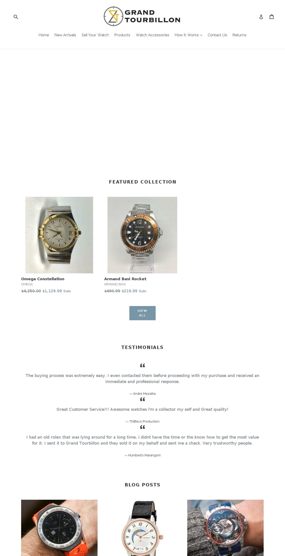 grandtourbillon.com shopify website screenshot