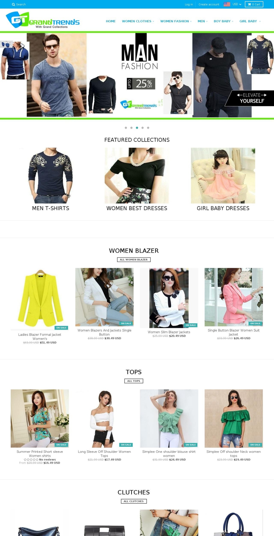grandtrends.com — Shopify storefront screenshot