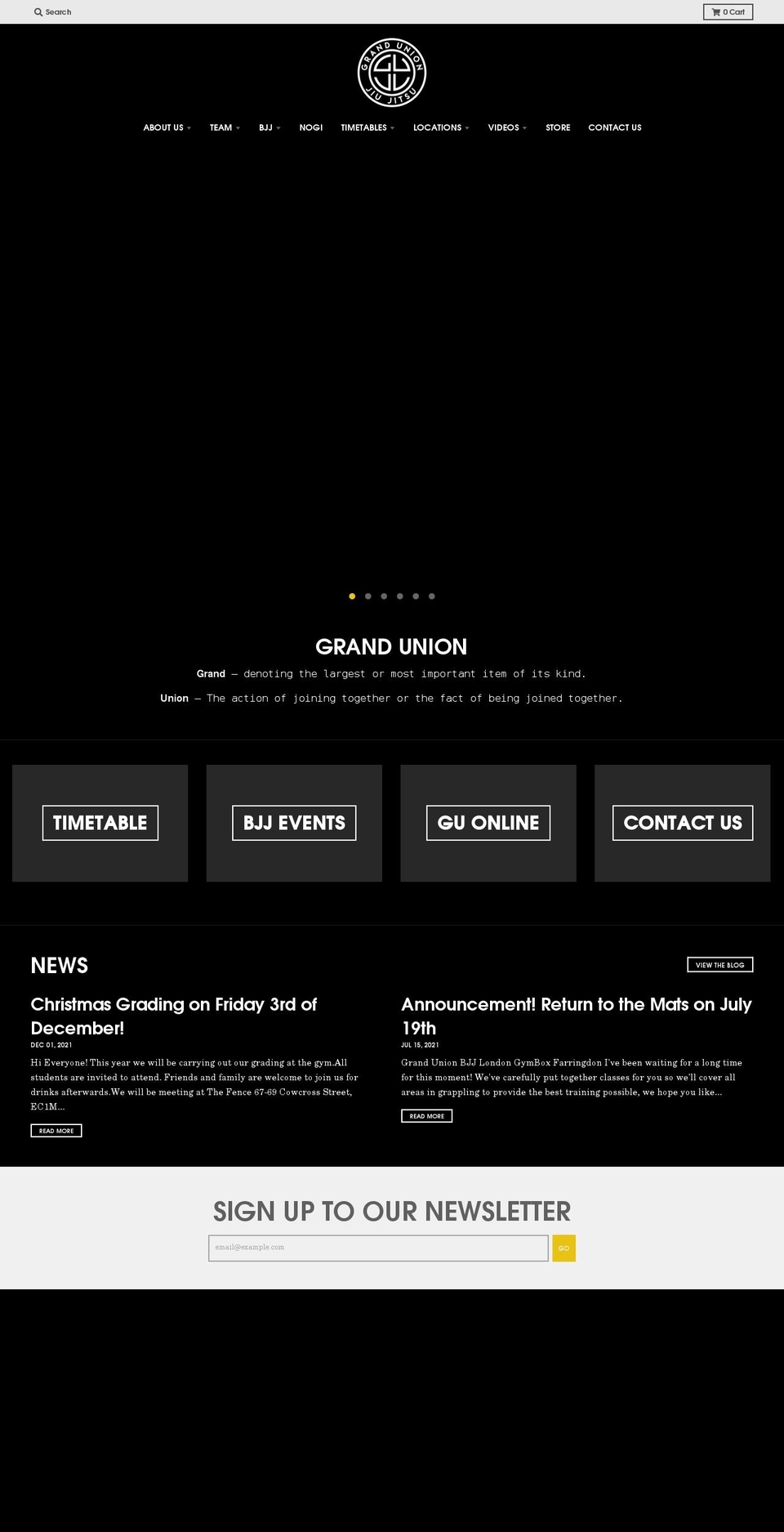 grandunionbjj.com shopify website screenshot