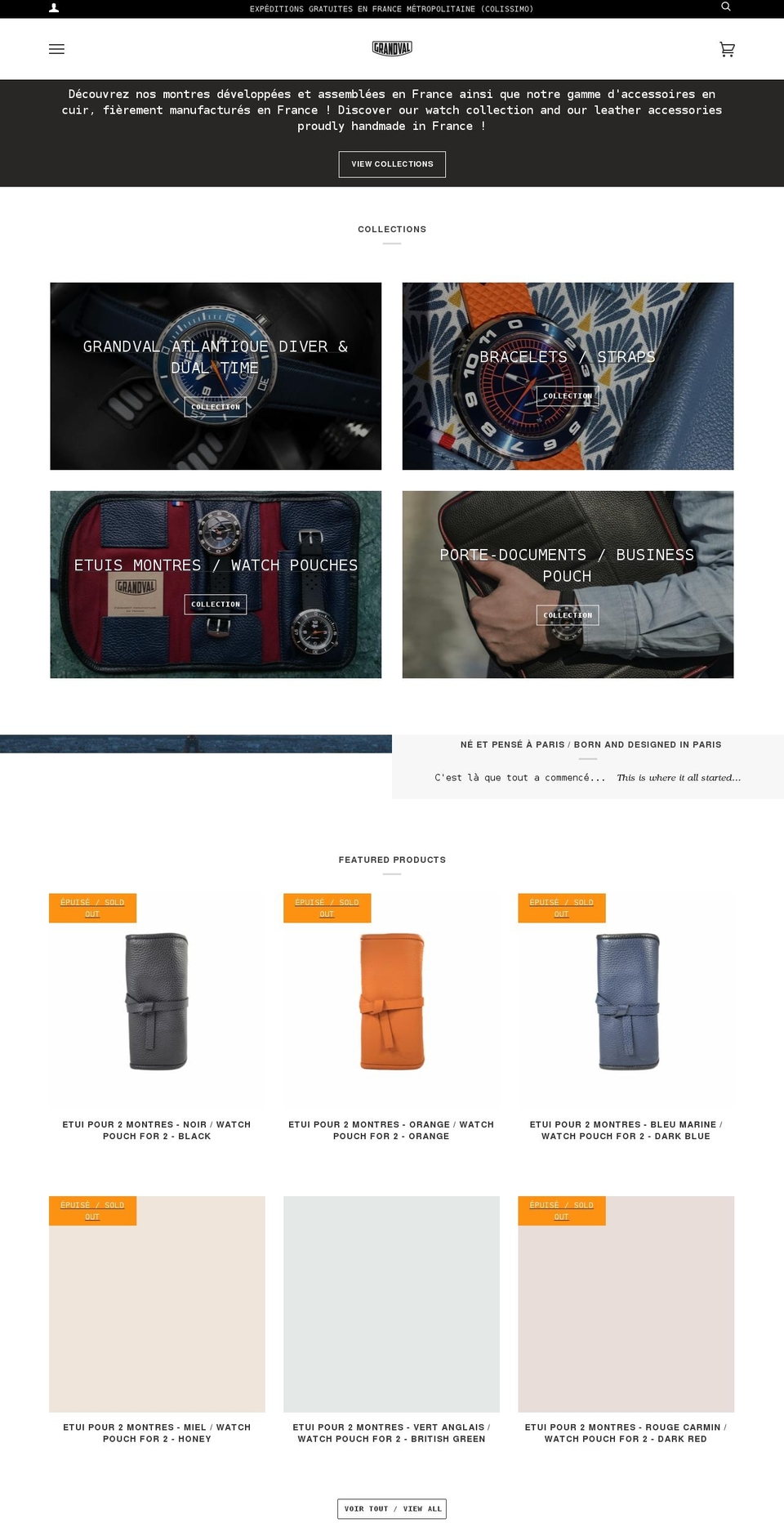 grandval.paris shopify website screenshot