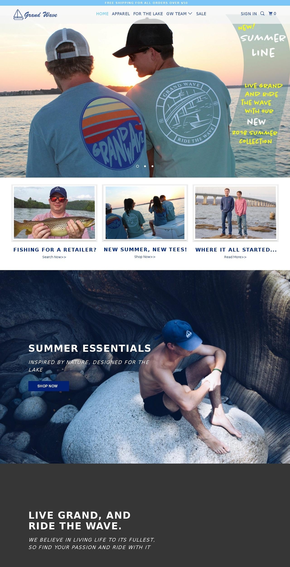 grandwaveapparel.com — Shopify storefront screenshot
