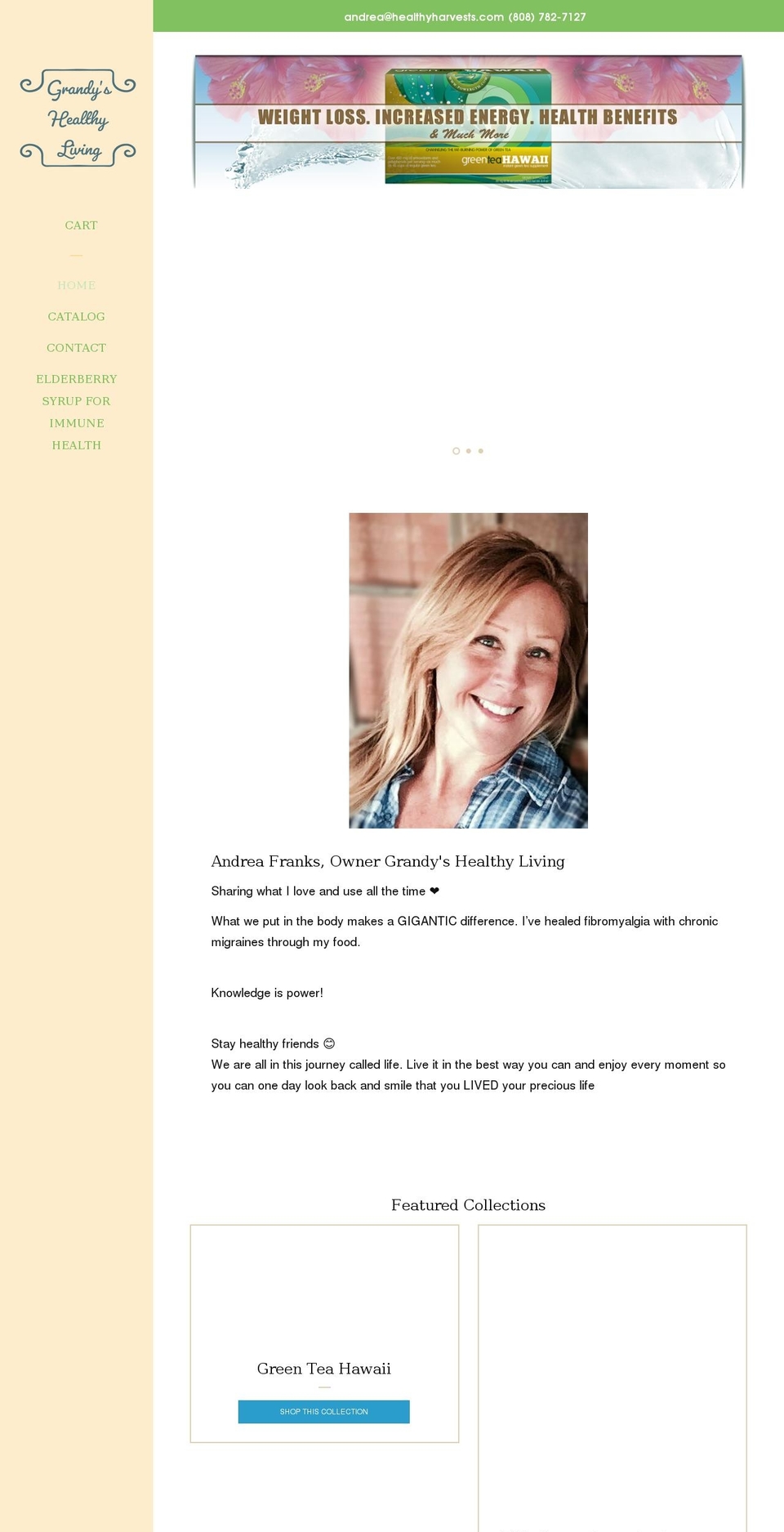 grandyshealthyliving.com shopify website screenshot