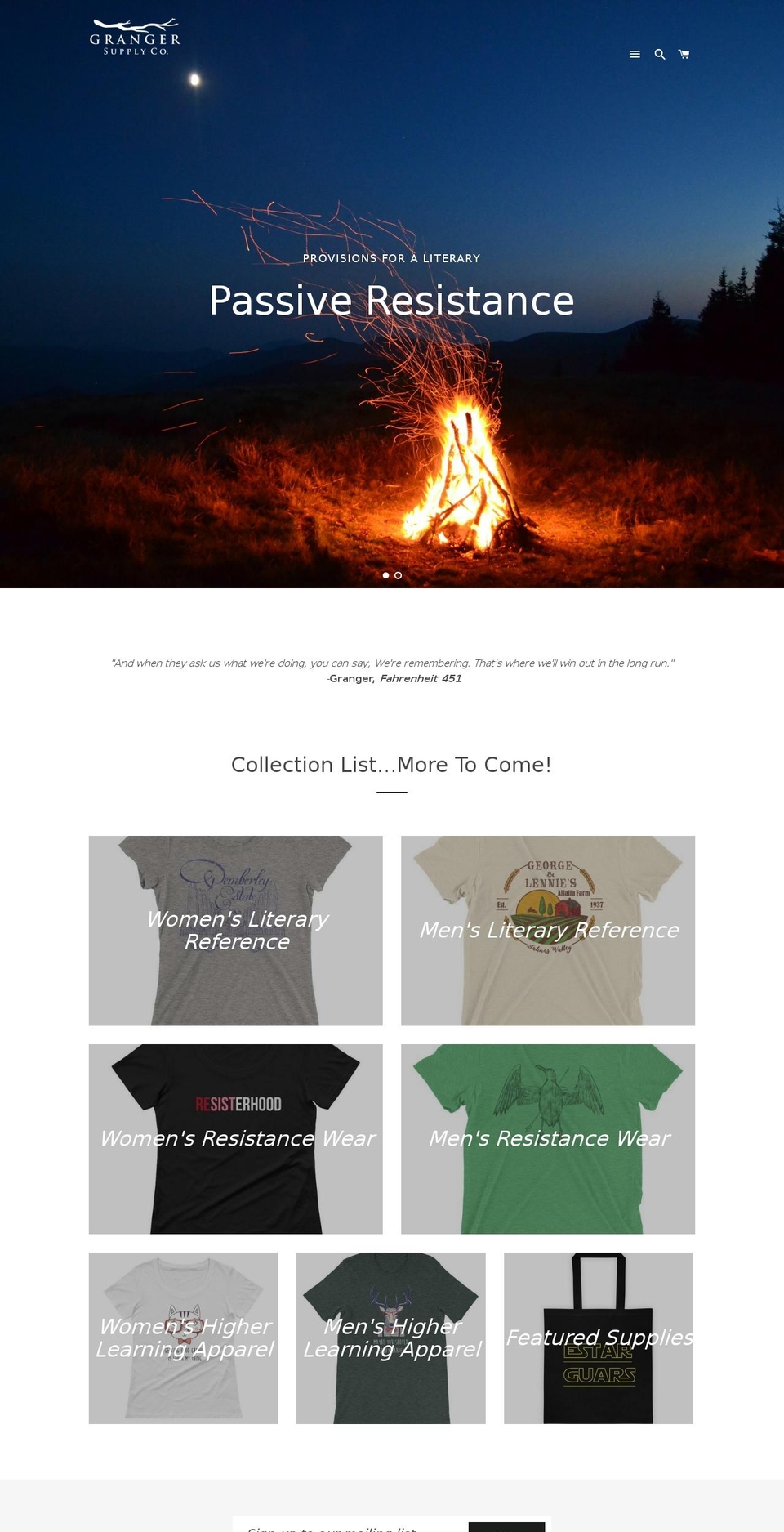 grangersupplyco.com — Shopify storefront screenshot