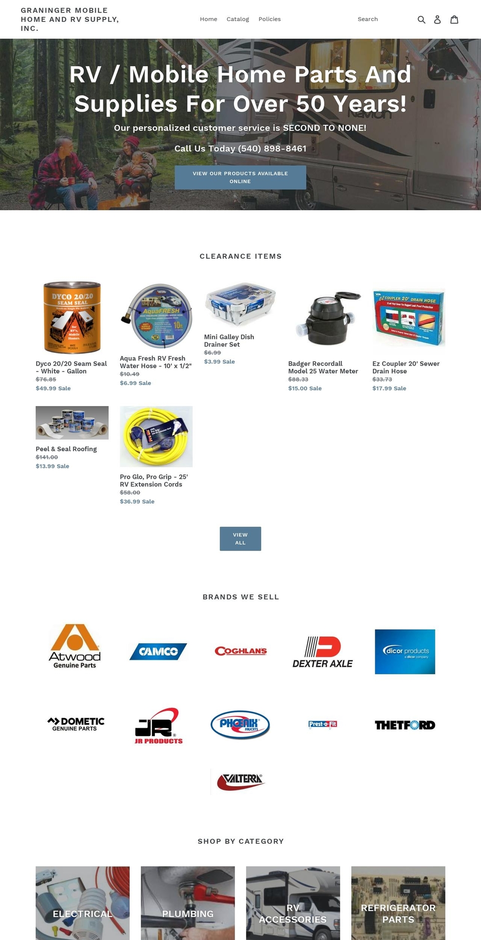 graningers.com shopify website screenshot