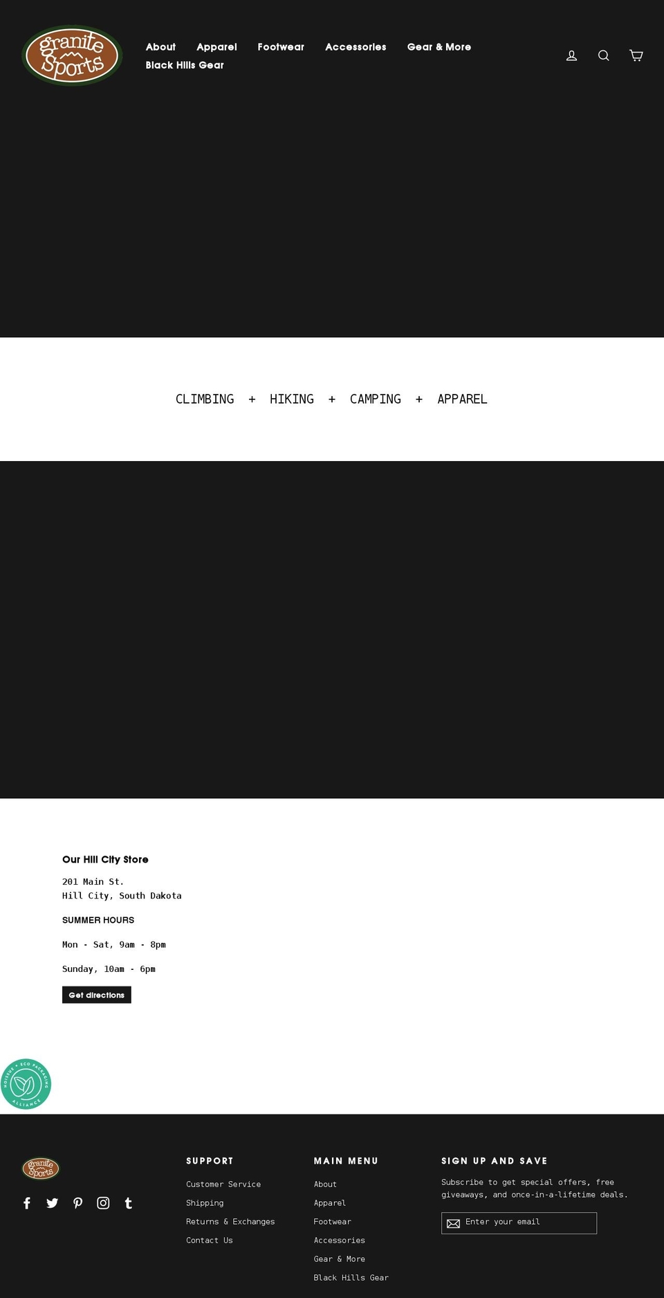 granite-sports.com shopify website screenshot