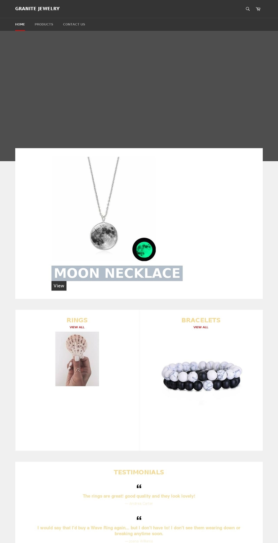 granitejewelry.com — Shopify storefront screenshot