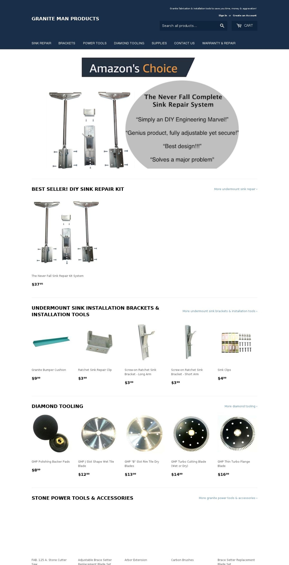 granitemanproducts.com shopify website screenshot