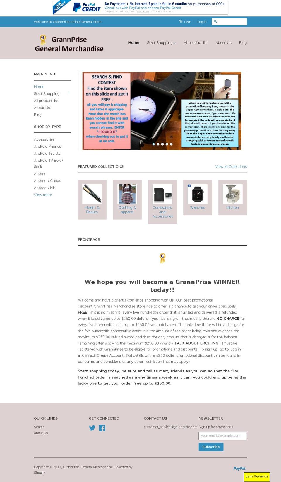 grannprisemerchandise.com shopify website screenshot