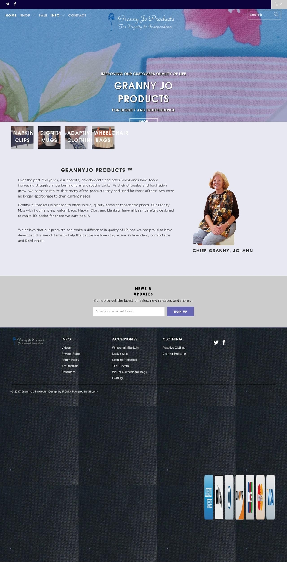 grannyjoproducts.com shopify website screenshot