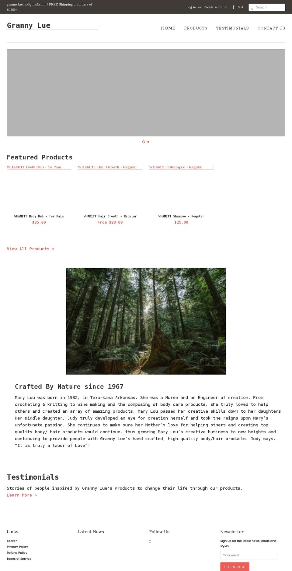 grannylue.com shopify website screenshot
