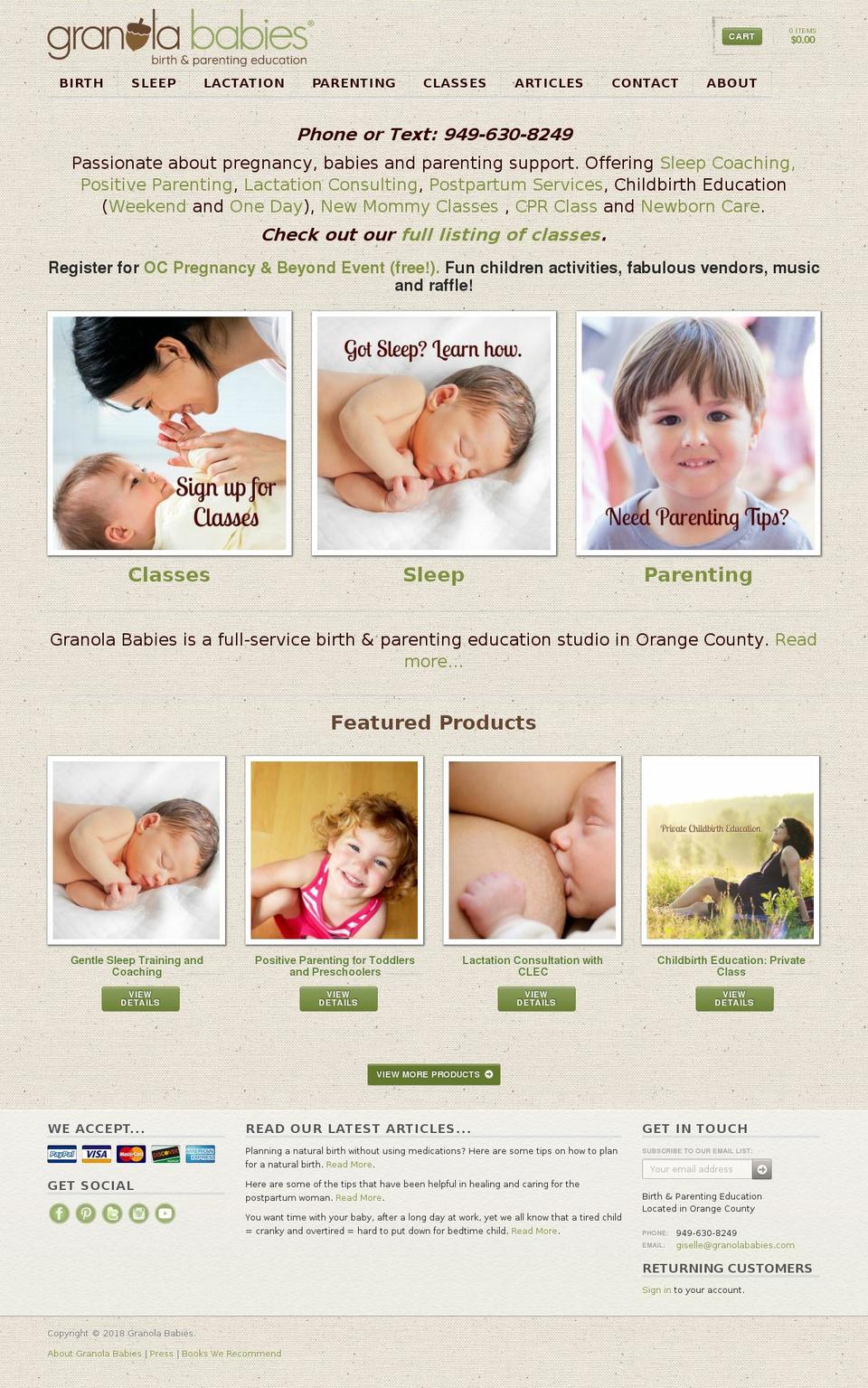 Vintage Theme - Responsive V2 Shopify theme site example granolacrunchyparenting.com