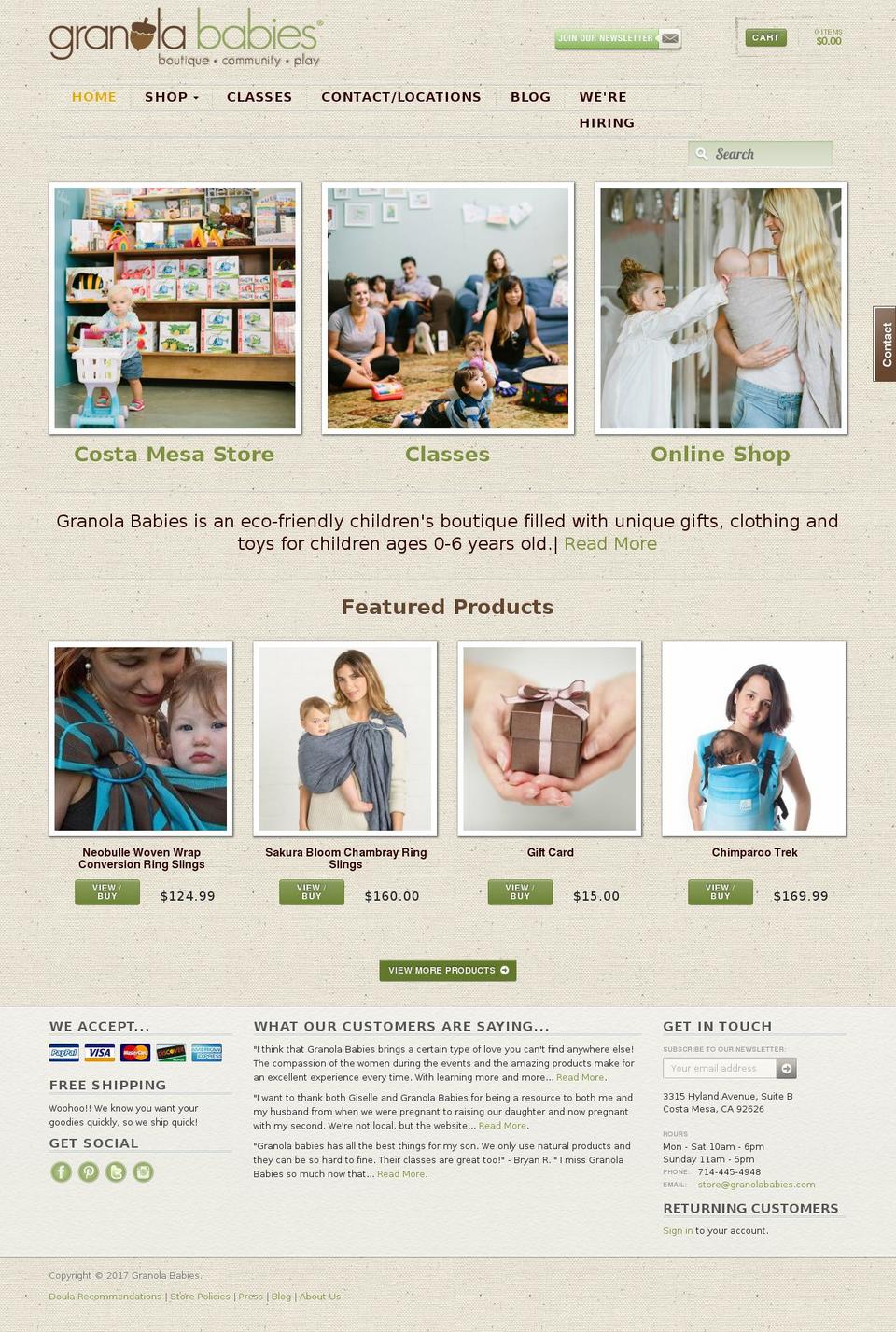 Vintage Theme - Responsive V2 Shopify theme site example granolafamilies.com