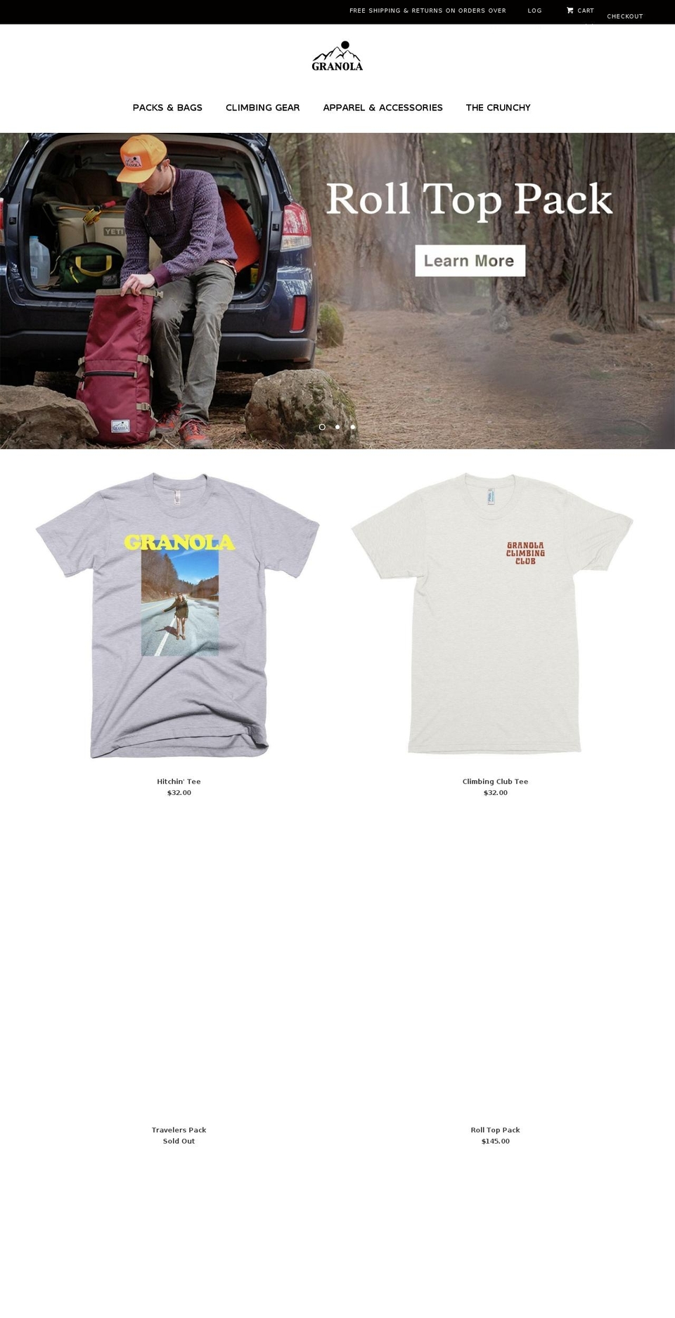 granolaproducts.net shopify website screenshot