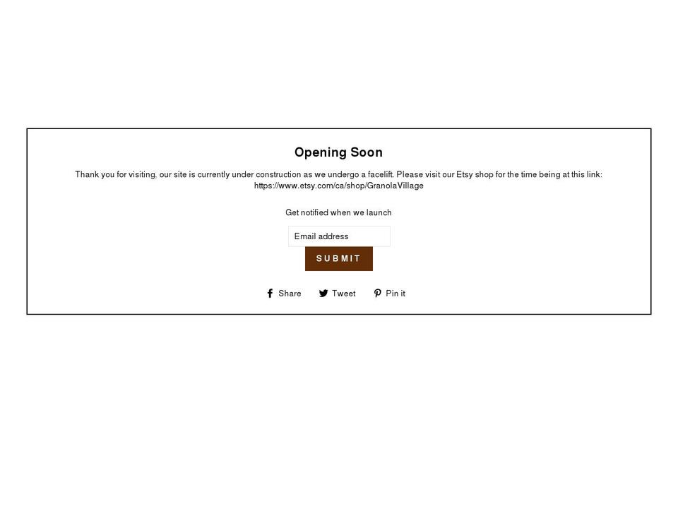 granolavillage.ca shopify website screenshot