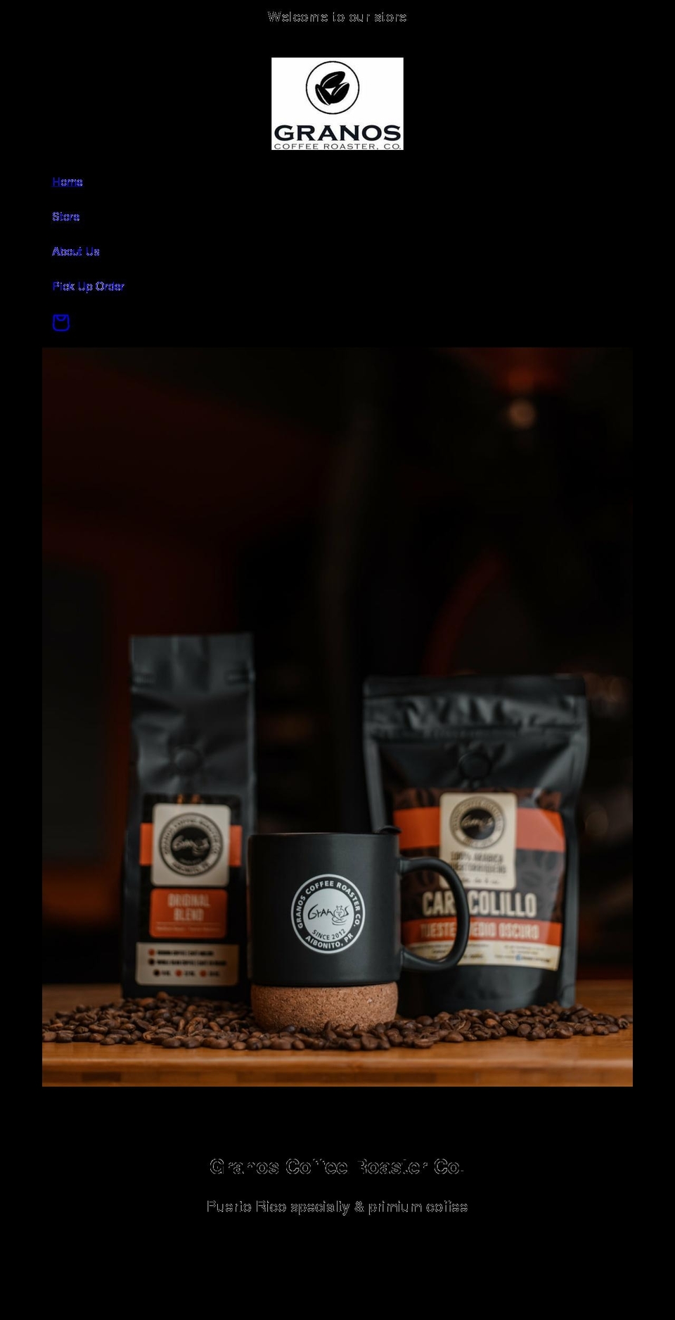 granoscoffeeshop.com shopify website screenshot