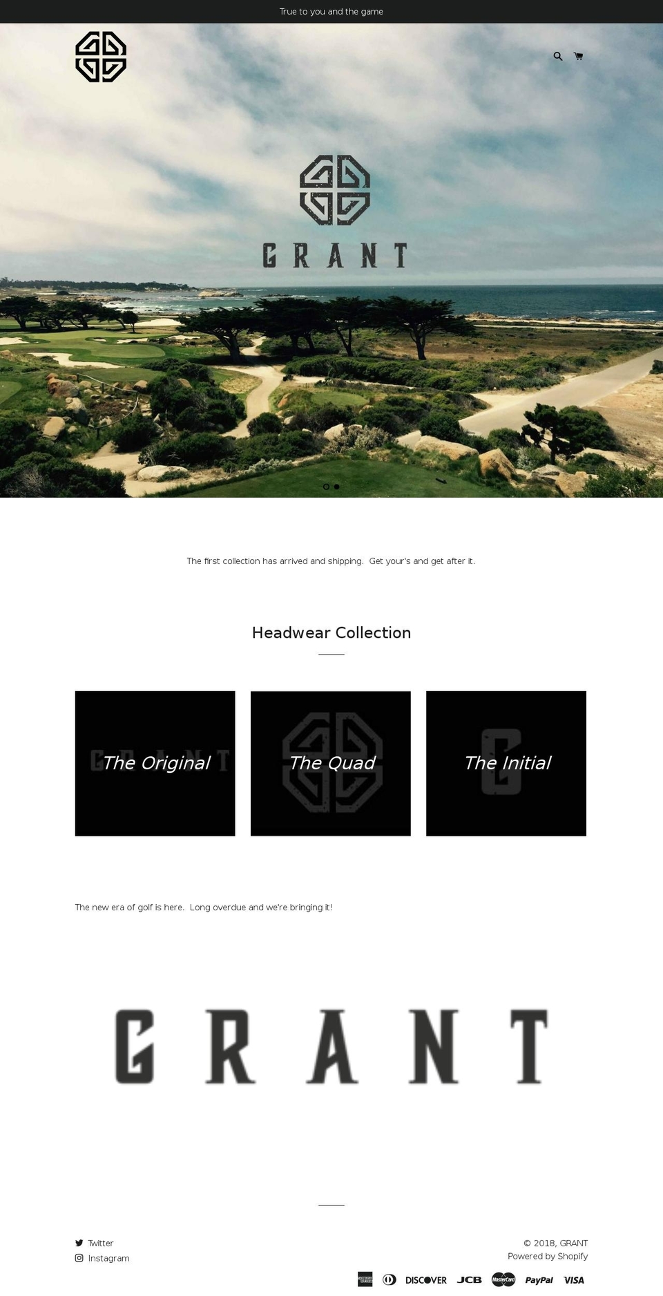 grantattire.com — Shopify storefront screenshot