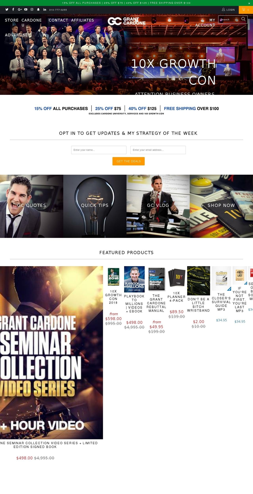 grantcardone.org shopify website screenshot