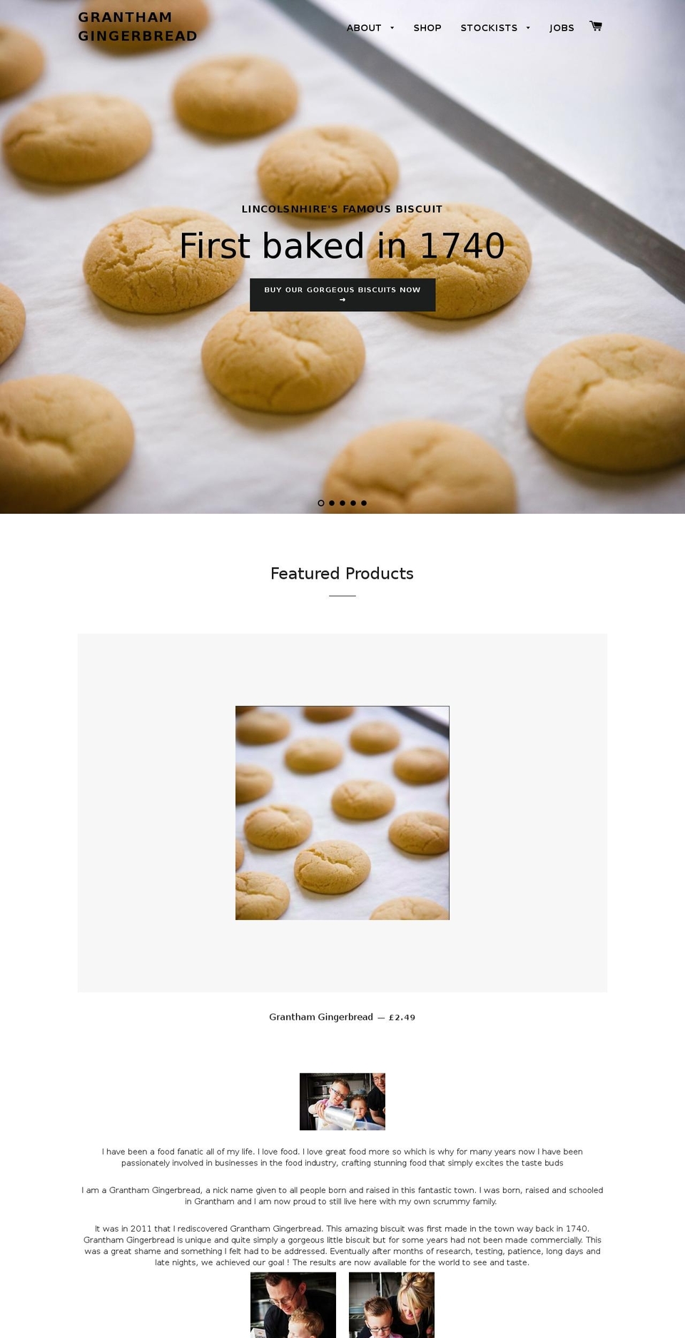 granthamgingerbread.com shopify website screenshot