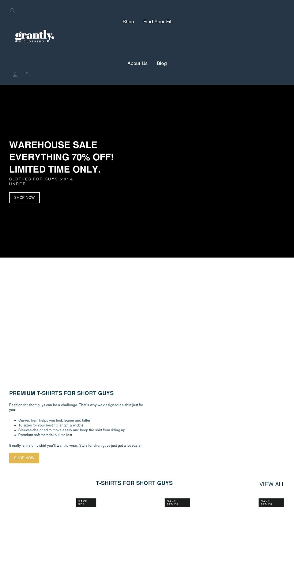 grantlyclothing.com shopify website screenshot